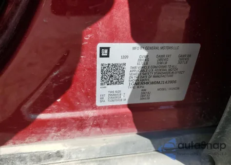 2021 Chevrolet Traverse Lt from USA, damaged, VIN 1GNERHKW0MJ143906